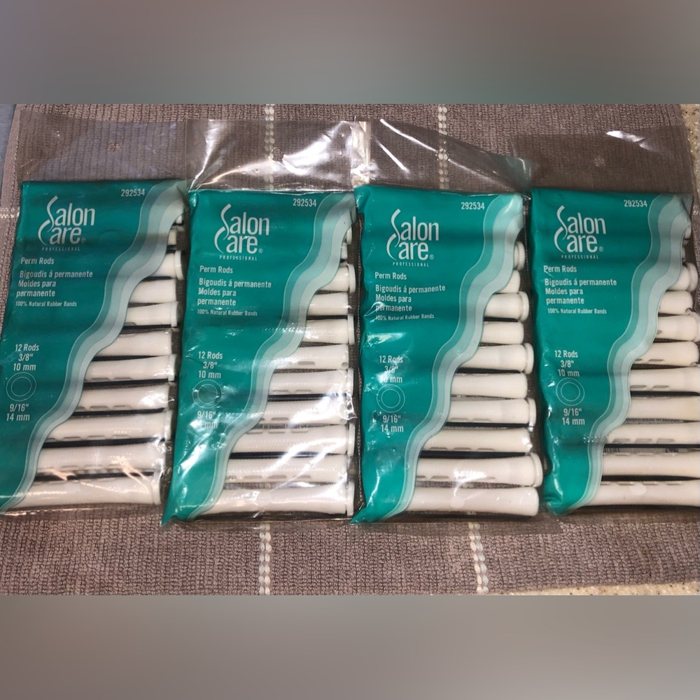 Saline care professional perming rod curlers. 4 pks of 12=48 NEW RE $40+ t&s